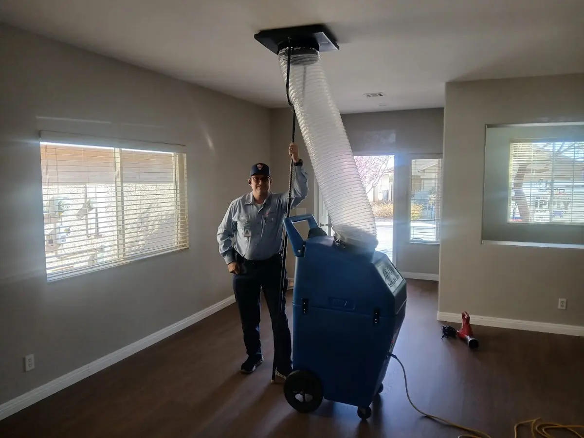 Professional Dryer Vent Cleaning work inside a Pleasant View home
